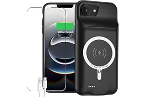 YINGYKJ Battery Case for iPhone 16e, Enhanced 10000mAh Portable Protective Wireless Charging Case Support Carplay Compatible with iPhone 16e (6.1 inches), Rechargeable Extended Battery Charger Cover - Black