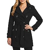 Jessica Simpson Womens Trench Coat - Lightweight Belted Softshell Jacket - Polar Fleece Lined Hooded Long Coat for Women