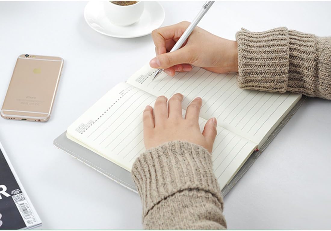NectaRoy PU Leather Password Notebook Writing Journal Diary with Combination Lock, Flower and Star Pattern - Image 5