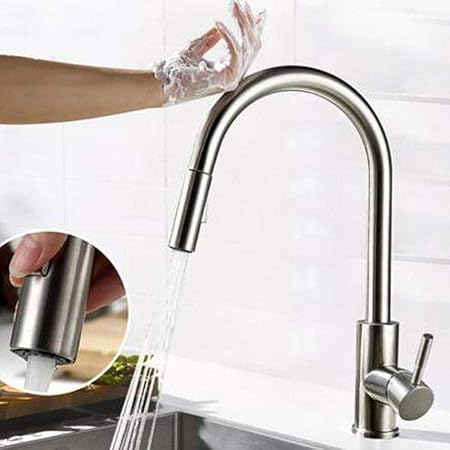 Vppabes Brushed Nickel Kitchen Sink Faucet Touch Sensitive Kitchen