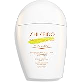 Shiseido Urban Environment Vita-Clear Sunscreen SPF 42 - Invisible Formula with Vitamin C - No-Shine, Makeup Effect for 8 Hours - Non-Comedogenic - 30 mL