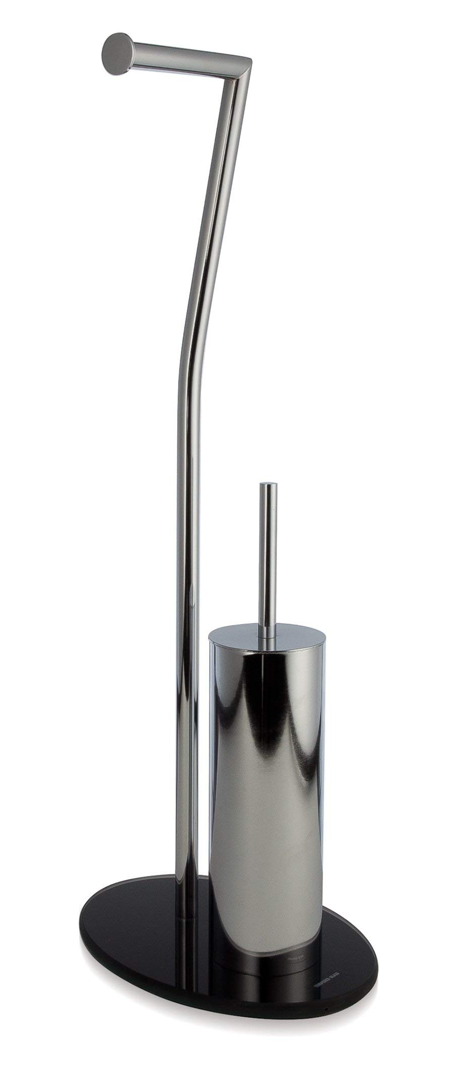 Möve Stand toilet brush set, unbreakable glass, chromed, silver