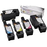 WorkPlus E525w Toner Cartridge Compatible Toner Cartridge Replacement for Dell 525 E525 E525W Color Laser Printer (5 Pack,593-BBJX 593-BBJU 593-BBJV 593-BBJW)