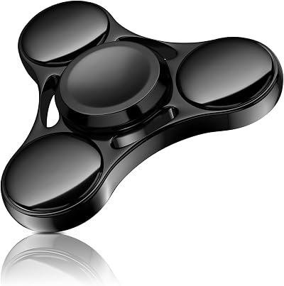 Aolcev Fidget Spinner Stainless Steel Hand Spinner Black 3-5 Min Spin Time