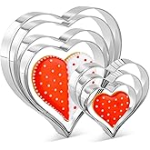 Heart Cookie Cutter Set - 7 Pieces Heart Cookie Cutter for Valentine's Day - Stainless Steel Small Heart Shaped Cookie Cutter for Sandwiches, Cookie, Biscuit
