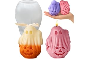 ZQYSING Halloween Candle Molds, New Cute Ghost Pumpkin Silicone Molds for Halloween Epoxy Resin Casting Aromatherapy Candle Soap Making Home Art Crafts Decor
