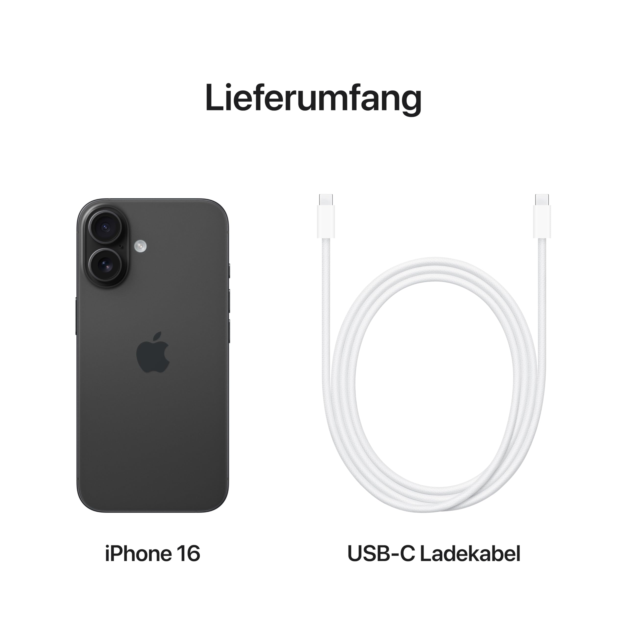 Apple iPhone 16 128GB: 5G Mobile Phone with Camera Control, A18 Chip and a Real Boost for Battery. Works with AirPods, Black
