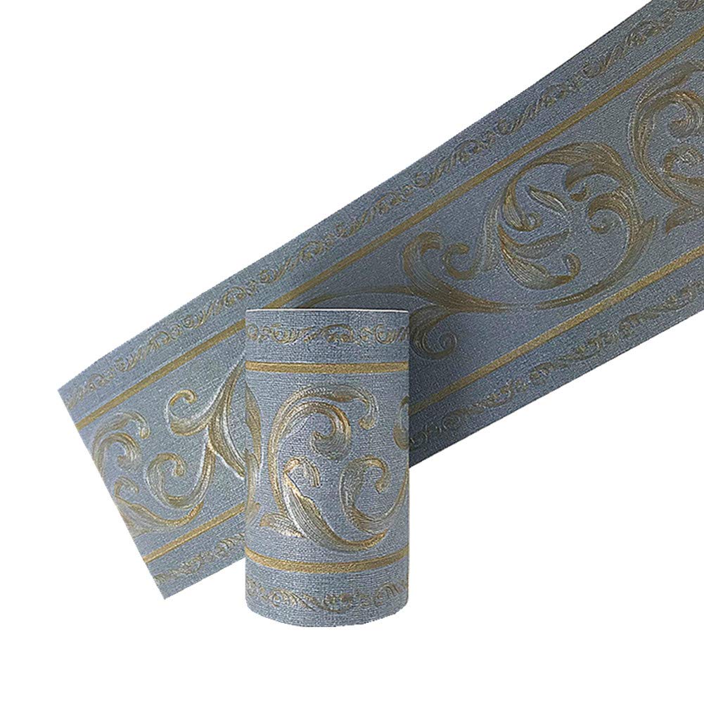 Simplemuji 5 Meters Dark BlueRattan 3D Self Adhesive Peel and Stick Waterproof Wall Border Easy to Apply 10CM by 5M
