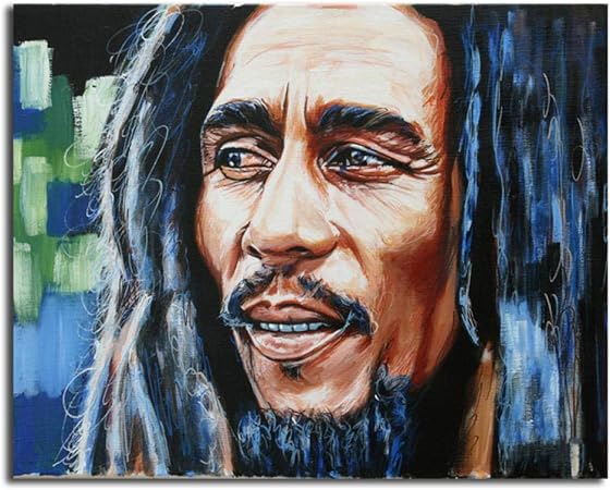 Wjy Bob Marley Reggae Chanteur Toile Affiches Affiches Mur Art Peinture Decoratif Image Moderne Decoration De La Maison Accessoires 50cm X75cm Pas De Cadre Amazon Fr Cuisine Maison
