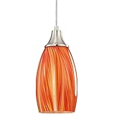 Glass Pendants Lights Kitchen Island Handcrafted Art Glass Mini Pendant Light Fixtures Oval Pendant Light Shade with Brush Ni