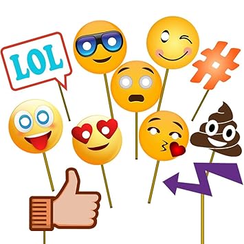 Party Propz Emoji Photo Booth Set Of 11 Pieces Emoji Party Supplies Emoji Party Decorations Emoji Party Props Emoji Decoration Emoji Birthday Decorations Emoji Birthday Party Supplies Amazon In Toys Games