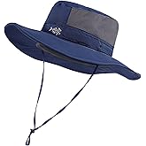 BASSDASH UPF 50+ Sun Fishing Hat Water Resistant with Detachable Neck Flap