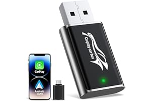 Wireless CarPlay Adapter for iPhone, Stable Fast Mini Car Play Wireless Adapter for OEM Wired Carplay and Android Auto Car, C