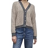 Velvet by Graham and Spencer Women's Izzy Baby Alpaca Light Sweater, Oat/Grey, L