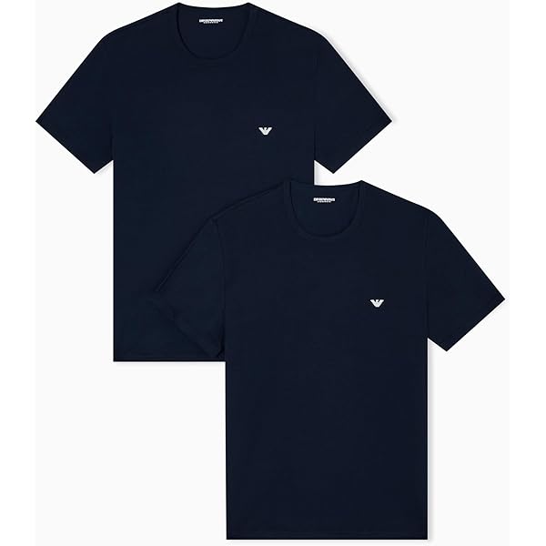 Emporio Armani Men's 2 Pack Regular V-Neck Shirt, Armani Blue