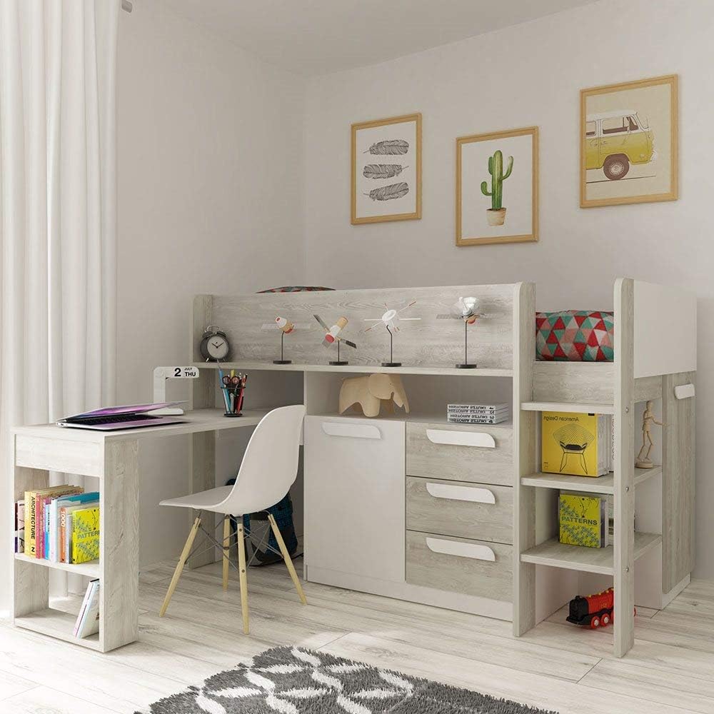 Trasman Girona Mid Sleeper Cabin Bed with Desk and Drawers