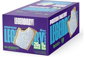 Legendary Foods 20g Protein Pastry - Low Carb Meal Replacement Bar - Low Glycemic, Gluten Free Protien Snacks - Healthy Keto Snack Box, 10x Zero Sugar Energy Bars - Bariatric Diabetic Friendly
