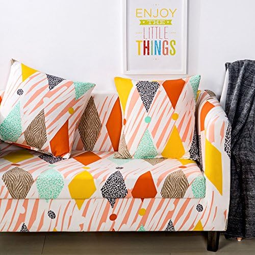 Stretch Printed Sofa Cover - Anti-Slip Anti Wrinkle Sofa Slipcover Lightweight Sofa Furniture Protector Cover 1 2 3 4 Seater Couch Covers Fit Many Popular Sofas Colorful Geometric Pattern by Miller00