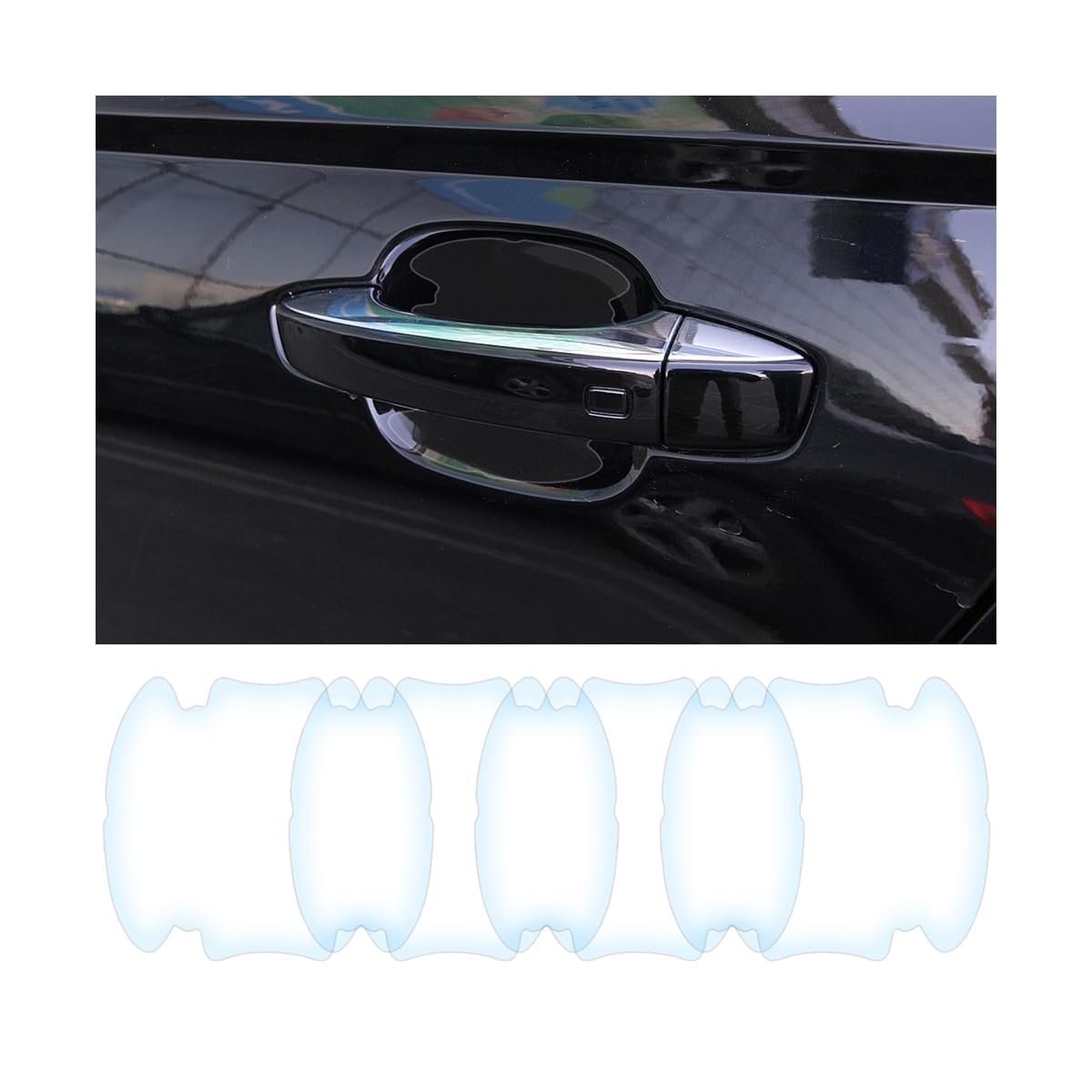 Photo 1 of FALVFUN Car Door Handle Protector, 4PCS Waterproof Anti-Scratch Transparent Auto Door Handle Bowl Stickers Covers, Invisible Vehicle Paint Protective Films, Universal for SUV RV Truck