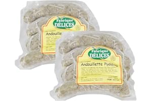 FABRIQUE DELICES Andouille Pudding Sausages - Andouillette - Herbed Tripe Sausages - 4 Links (Pack of 2)