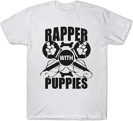 pink rappers with puppies shirt