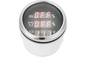 Water Level Gauge, Boats Voltage Meter, 52MM/2in 3‑in‑1 Waterproof Water Level Meter Sewage Gauge Voltage Instrument 0‑190Ω (