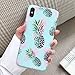 ooooops for XS Max Case, Red & Green Pineapple Pattern Design, Slim Fit Clear Bumper Soft TPU Full-Body Protective Cover Case for XS Max 6.5'' (Illusion Pineapples)