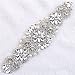 XINFANGXIU Bridal Wedding Dress Sash Belt Applique with Crystals Rhinestones Pearls Beaded Dacorations Handcrafted Sparkle Elegant Thin Sewn or Hot Fix for Women Gown Evening Prom Clothes - Silver