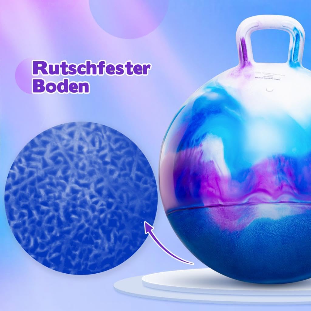U&C Planet Hüpfball 45 cm für Kinder von 3 bis 6 Jahren mit Pumpe 3
