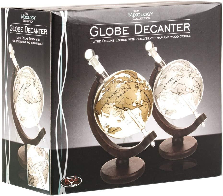 Mixology Vintage Globe Decanter Silver Plane - Image 5