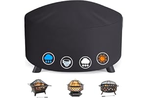CARLHIP Firepit Covers Round (Round-50 inch)-600D Heavy Duty Waterproofing Strong Tear Resistant, UPF 70+Outdoor Fire Pit Covers Can Increase Fire Pit Life and Compatible with Any Brand