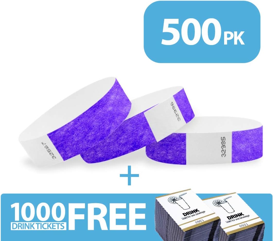 3/4" Tyvek Wristbands Admission Band for Events (+ Free