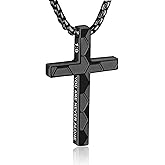 WINFY Soccer Bible Verse Cross Necklace for Boys Men 316L Stainless Steel Chain Pendant Religious Christian First Communion Confirmation Jewelry Graduation Christmas Gift