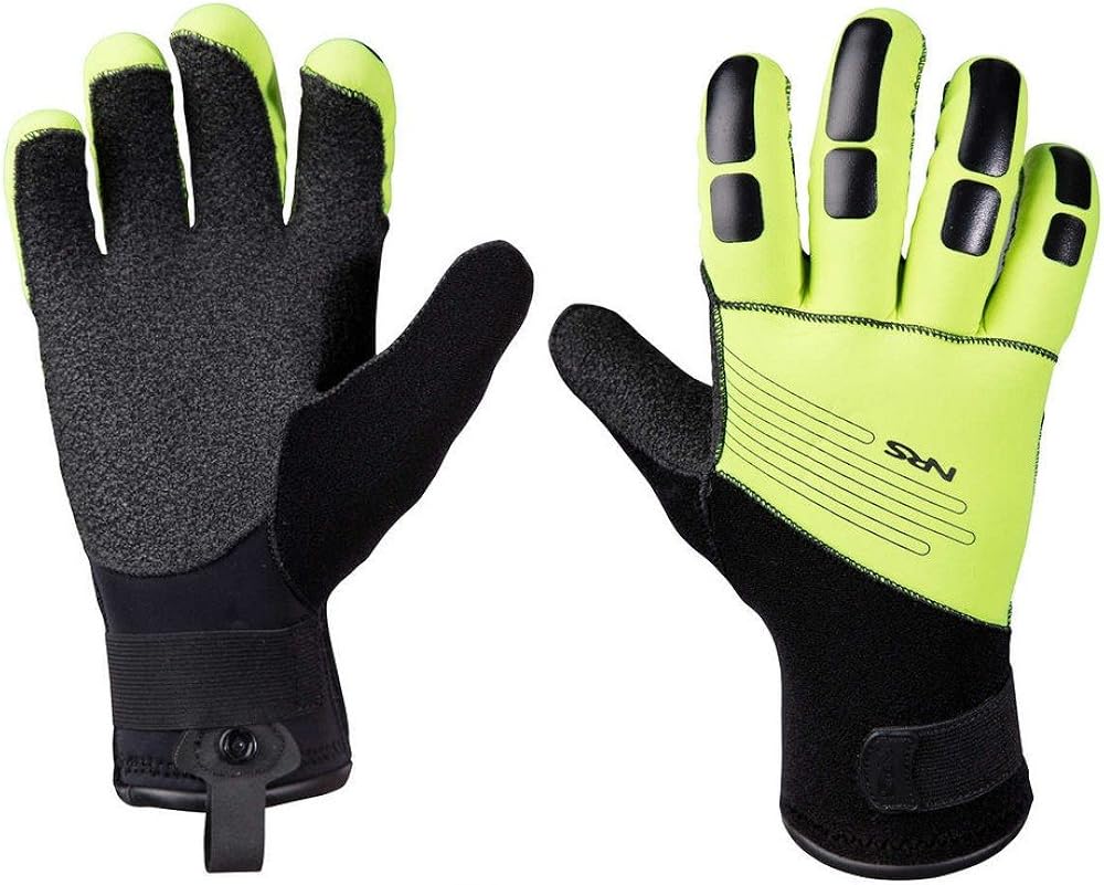NRS Reactor Rescue Gloves, Black/Green, 2016
