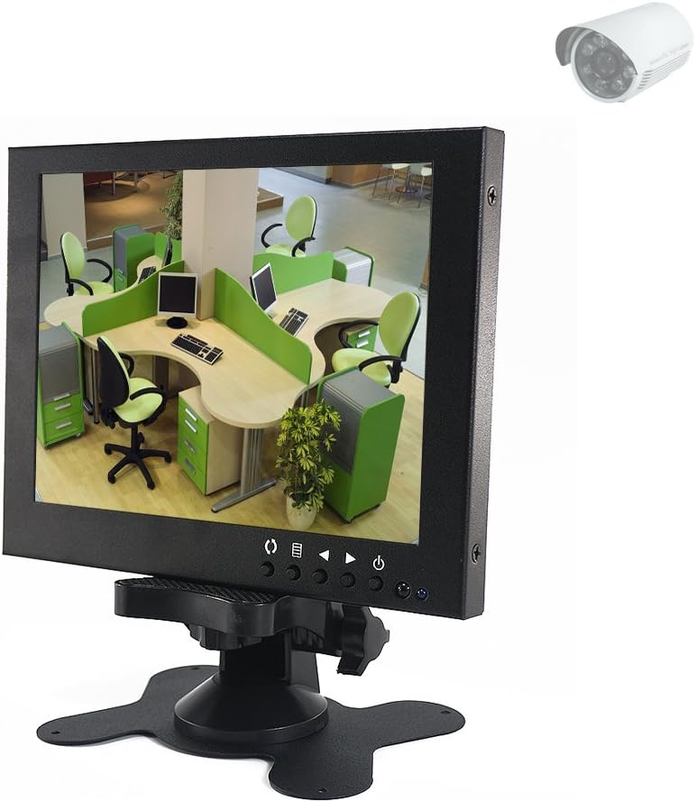 Sourcingbay 7" TFT-LED CCTV Monitor BNC/VGA/AV Input Security Metal Monitor Screen Display
