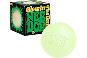 Schylling NeeDoh Glow in The Dark - Sensory Squeeze Toy - Gratifying Glowing Glob - 2.5" Wide - Glow in The Dark (Pack of 1)