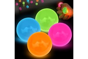 Asmr Lot de 4 balles sensorielles phosphorescentes qui collent au plafond pour soulager le stress et soulager le stress pour 