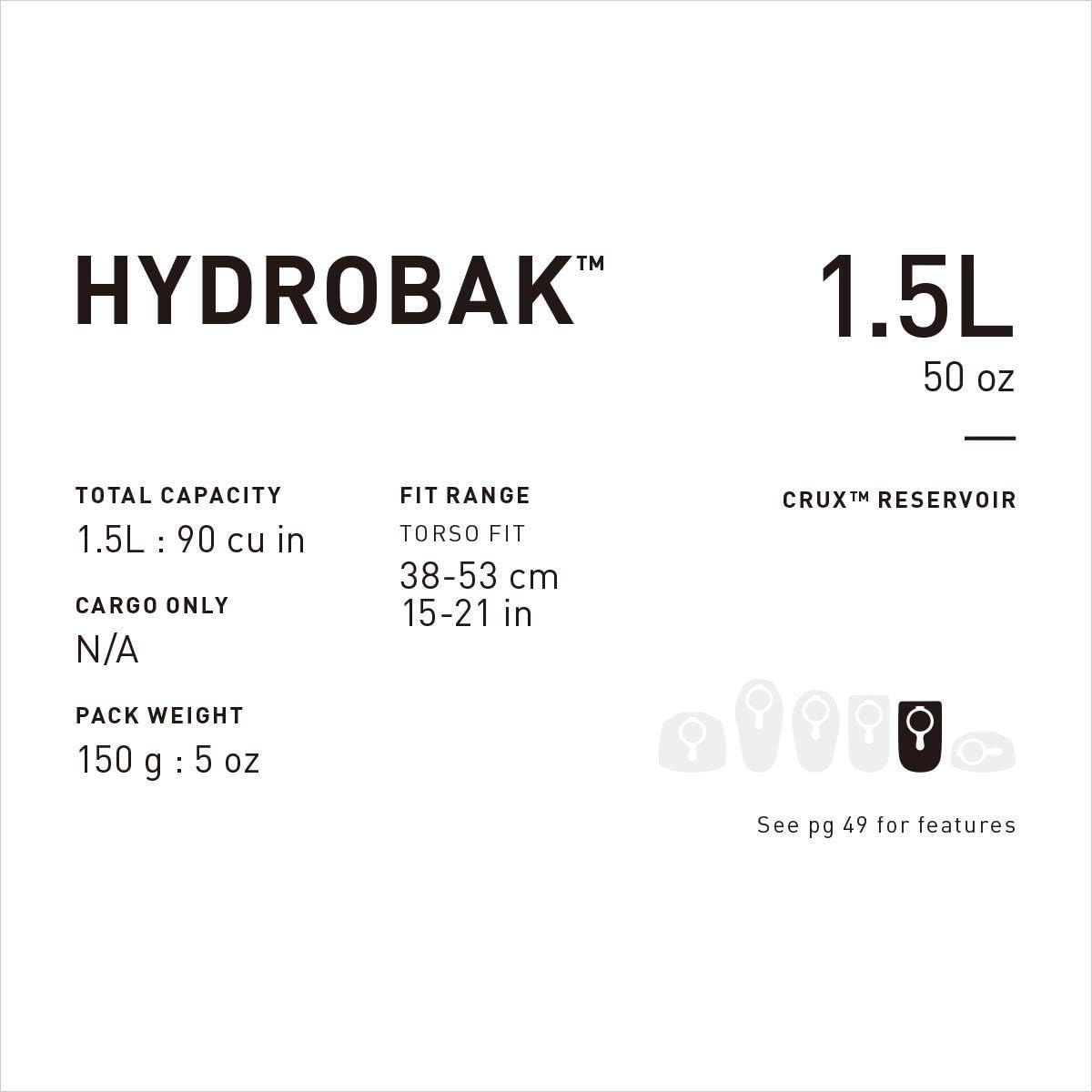 CamelBak HydroBak Hydration Pack 50 Oz, Black/Graphite : Sports & Outdoors