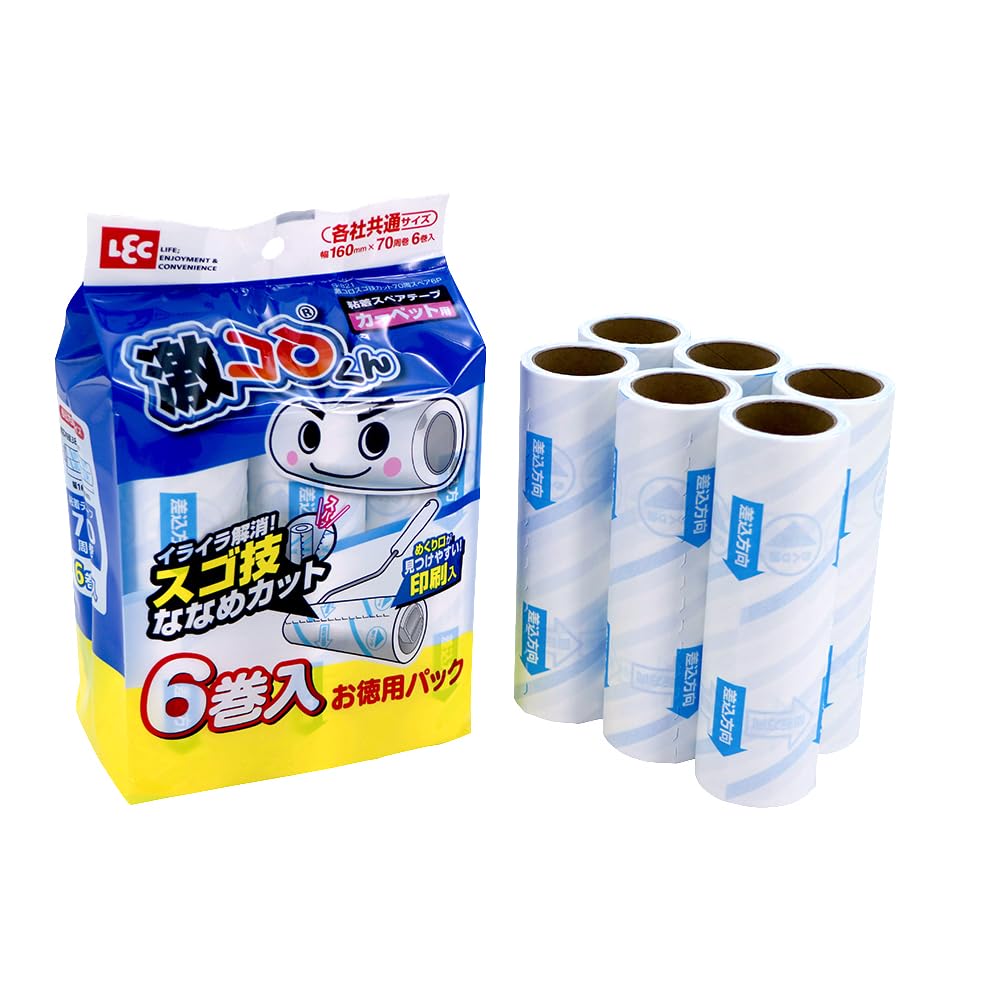 レック 激コロ スゴ技カット 70周 スペア 6個入 ( カーペットクリーナー )商品画像