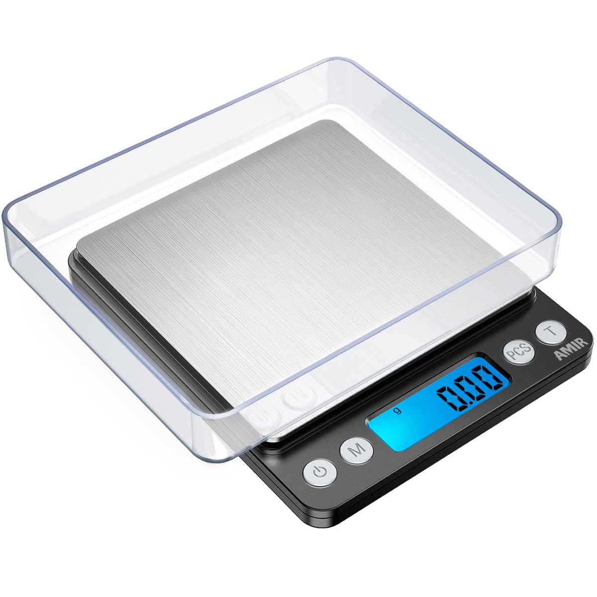 Criacr Digital Pocket Scales, (500g/ 0.01g) High-precision Kitchen Food Scales, Jewelry Scales with Back-Lit LCD Display, Tare and PCS Features, Stainless Steel, Christmas Gift, Batteries Included