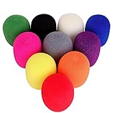 Yiasangly Microphone Cover, Thick Colorful Foam Mic Cover, Handheld Stage Microphone Windscreen, Reusable Foam Covers, Foam Micro Filter for Most Handheld Microphone for Karaoke DJ - 10 Pieces