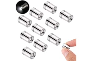 BTFO 10pcs LED Mini Lights, Small Led Lights for Dollhouse Silver Plastic Battery Included Doll House Electric Lights for Paper Lantern Party Decoration Crafts Dollhouse Accessories(White Light)