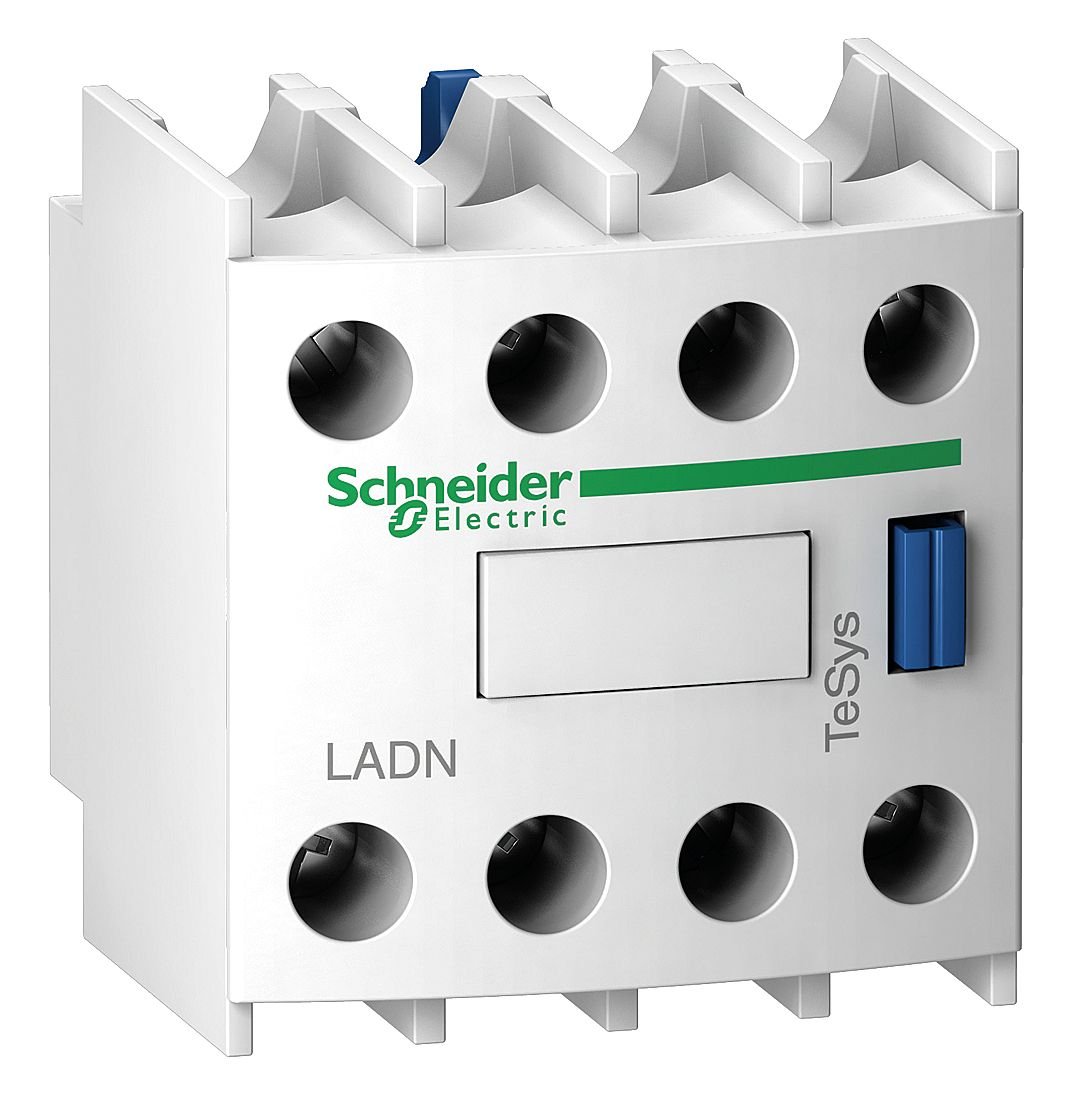 Schneider Electric, Auxiliary contact block, TeSys D, 1NO + 3NC, front mounting, screw clamp terminals, LADN13