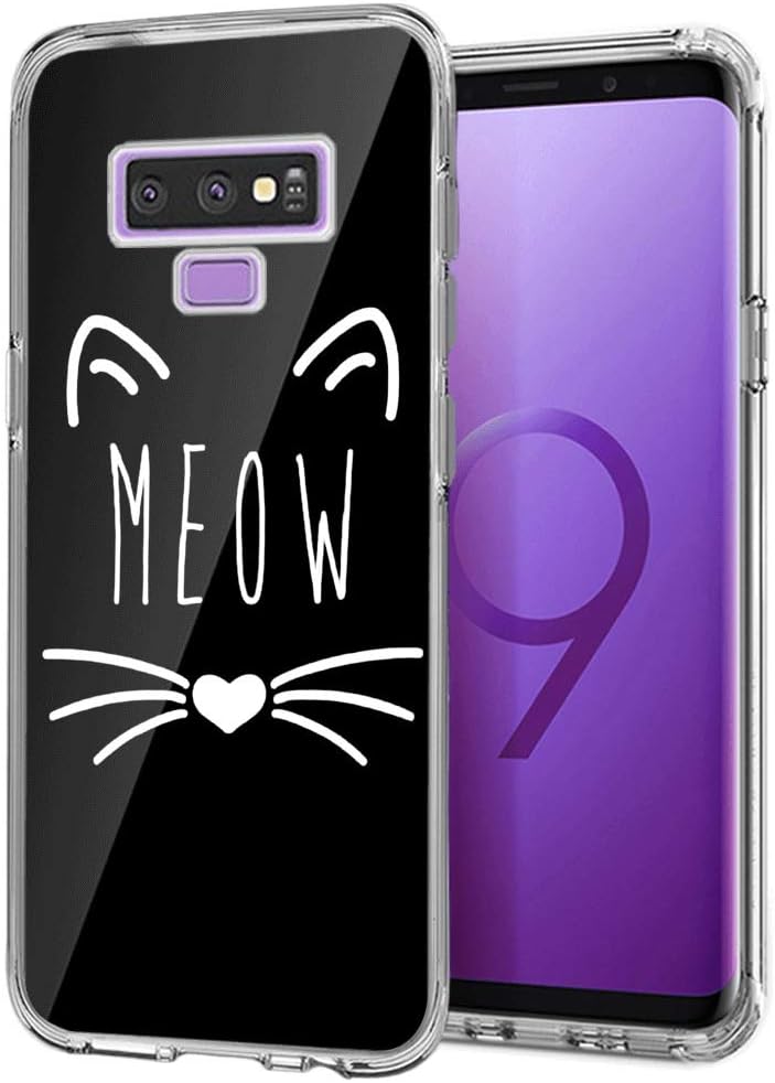 Meow Cat Samsung Galaxy Note 9 Case Clear, by Milostar Design TPU Clear Protective Shock-Proof Cover, Case for Samsung Galaxy Note 9 Meow Cat