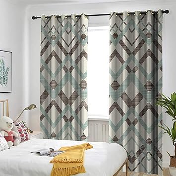 Amazon Com One1love Chevron Thermal Insulated Blackout Curtains