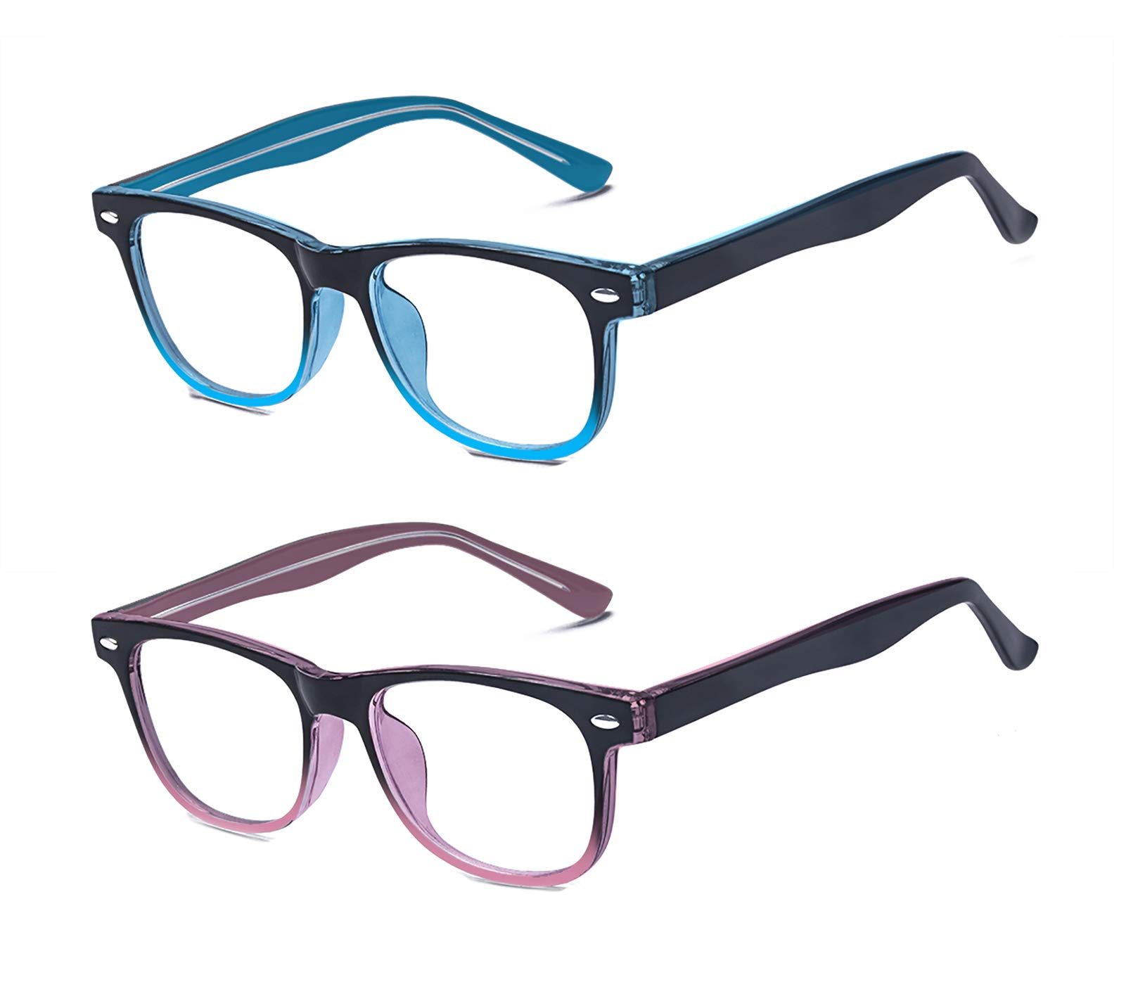 Outray 2 Pack Kids Blue Light Filter Computer Reading Glasses for Blocking Anti Eye Eyestrain Transparent Lens Glasses Set4 — image 1