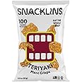 SNACKLINS Plant Based Crisps - Teriyaki - Vegan Healthy Snacks - Gluten Free, Grain Free, Plant Based Crisps, 100% Kosher For Passover, Low Calorie - No Added Sugar, Crunchy, Puffed Snack - 3oz Bag (Case Of 12)