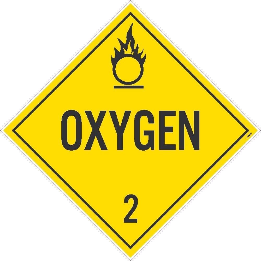 Photo 1 of **5 pack**NMC DL7PR Oxygen 2 Dot Placard Sign