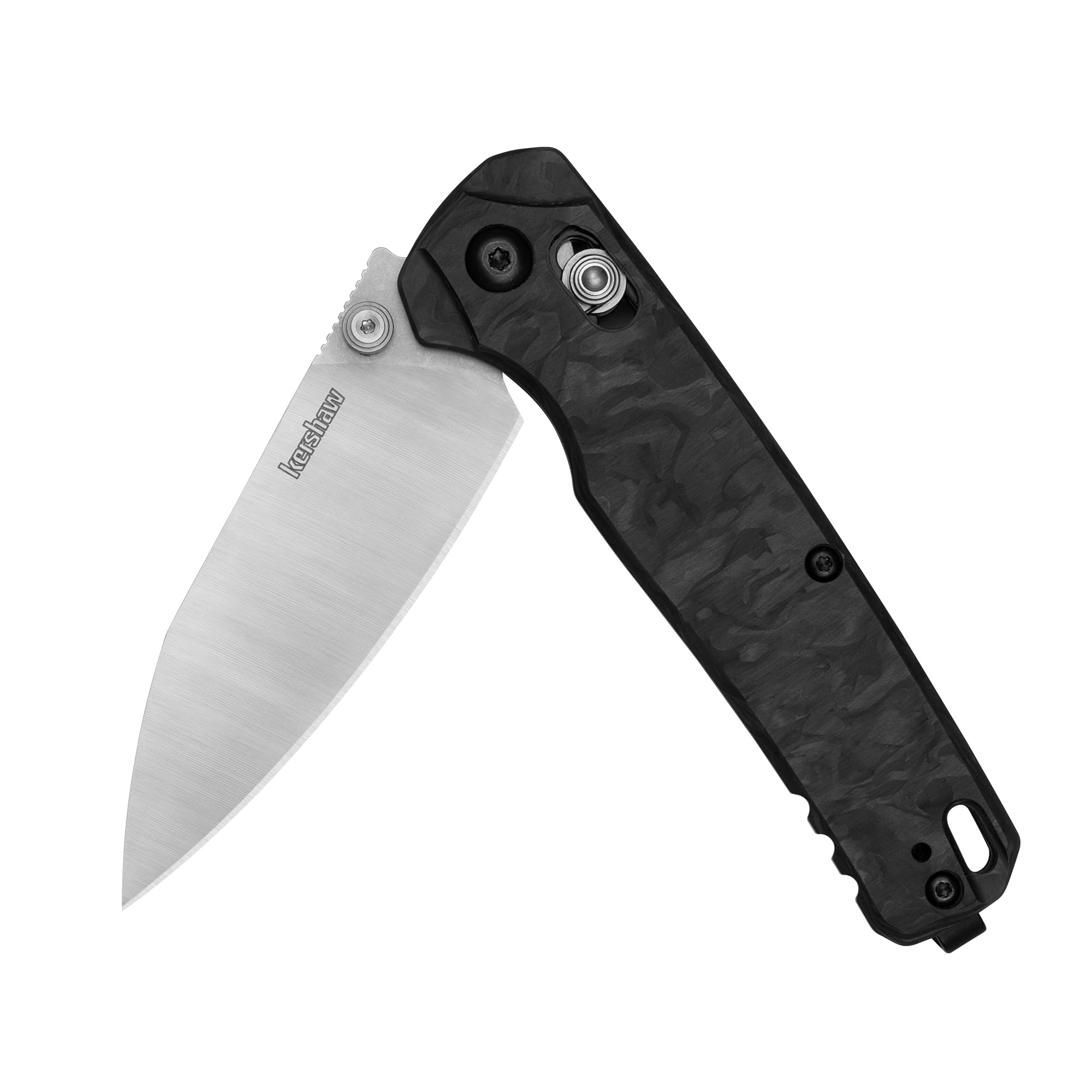 Photo 1 of Kershaw Bel Air Carbon Fiber Pocket Knife, Black, 3.1 Inch Stainless Steel Reverse Tanto Blade, EDC with Manual Opening, Reversible Carry, USA Made, Everyday Carry Pocket Knife for Men and Women