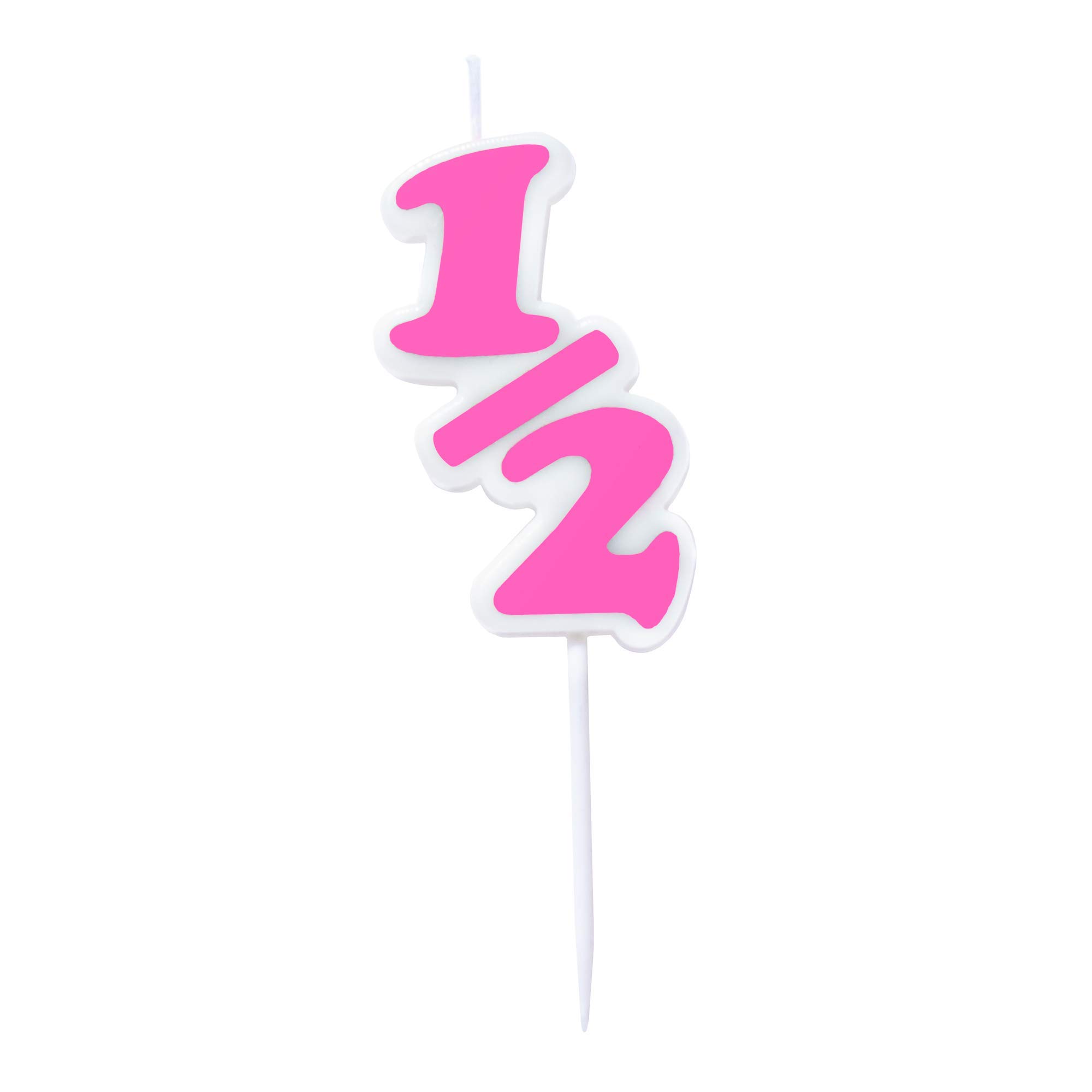 Half 1/2 Birthday Candle Ultra Pink or Black Grocery